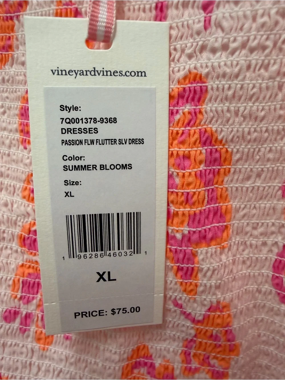 NWT Vineyard Vines Pink and Orange Floral Sundress with Ruffle Straps